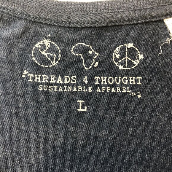 Threads 4 Thought T-Shirt Women L Blue Cotton Lightweight Sustainable Apparel - Picture 4 of 9